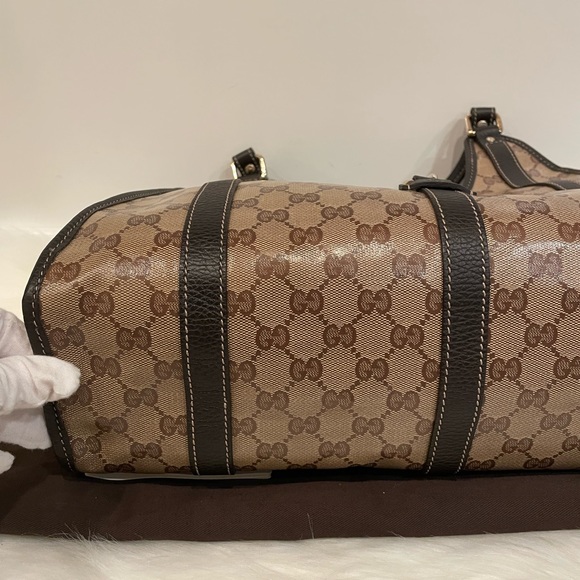 GUCCI 265699 Crystal Monogram Medium Joy Shoulder Bag Dark Brown - Picture 9 of 11